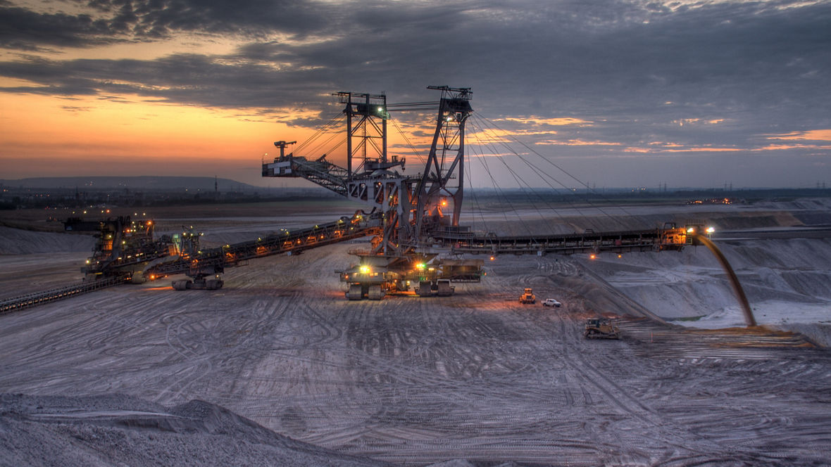 "An excavator, that fills up opencast mining hole in Bergheim Germany.Other shoots of the giant drawer:"