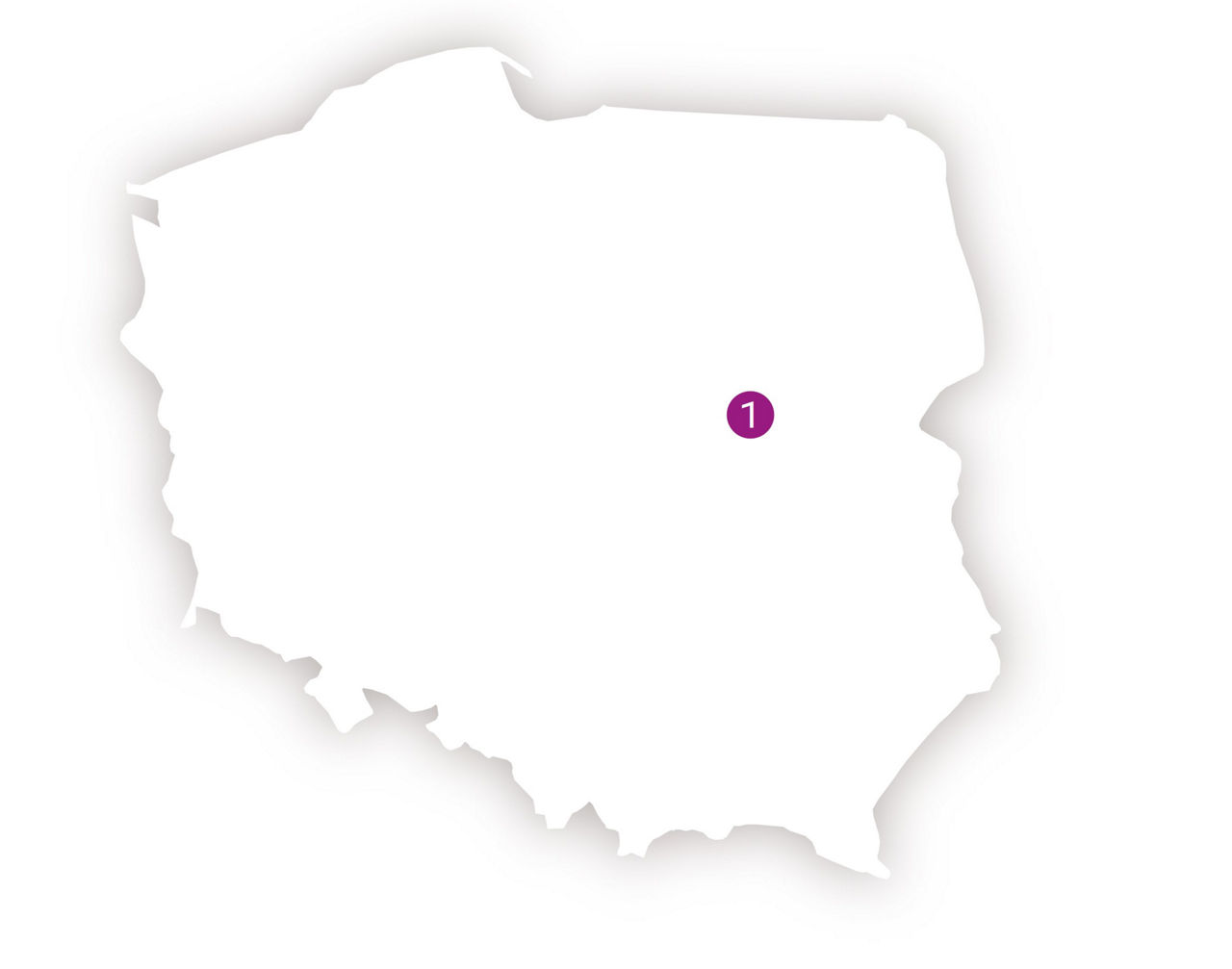 Eine Karte zeigt den Evonik-Standort in Warschau