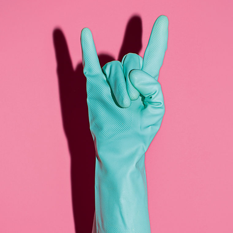 Hand With Cleananing Glove