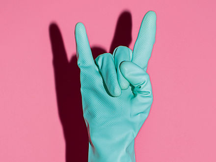 Hand With Cleananing Glove