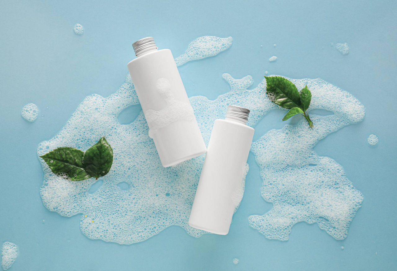 Soap bottle with foam