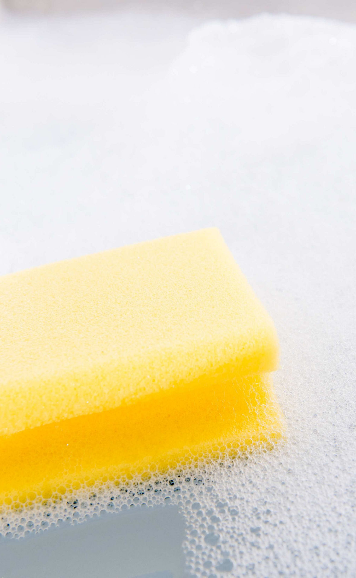 Ein Schwamm im Spülwasser