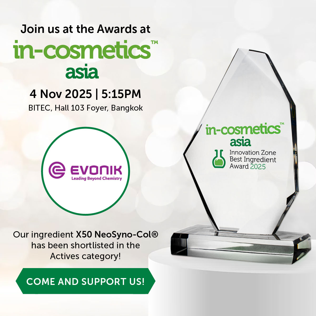 in-cosmetics asia Shortlisted Entry - Banner