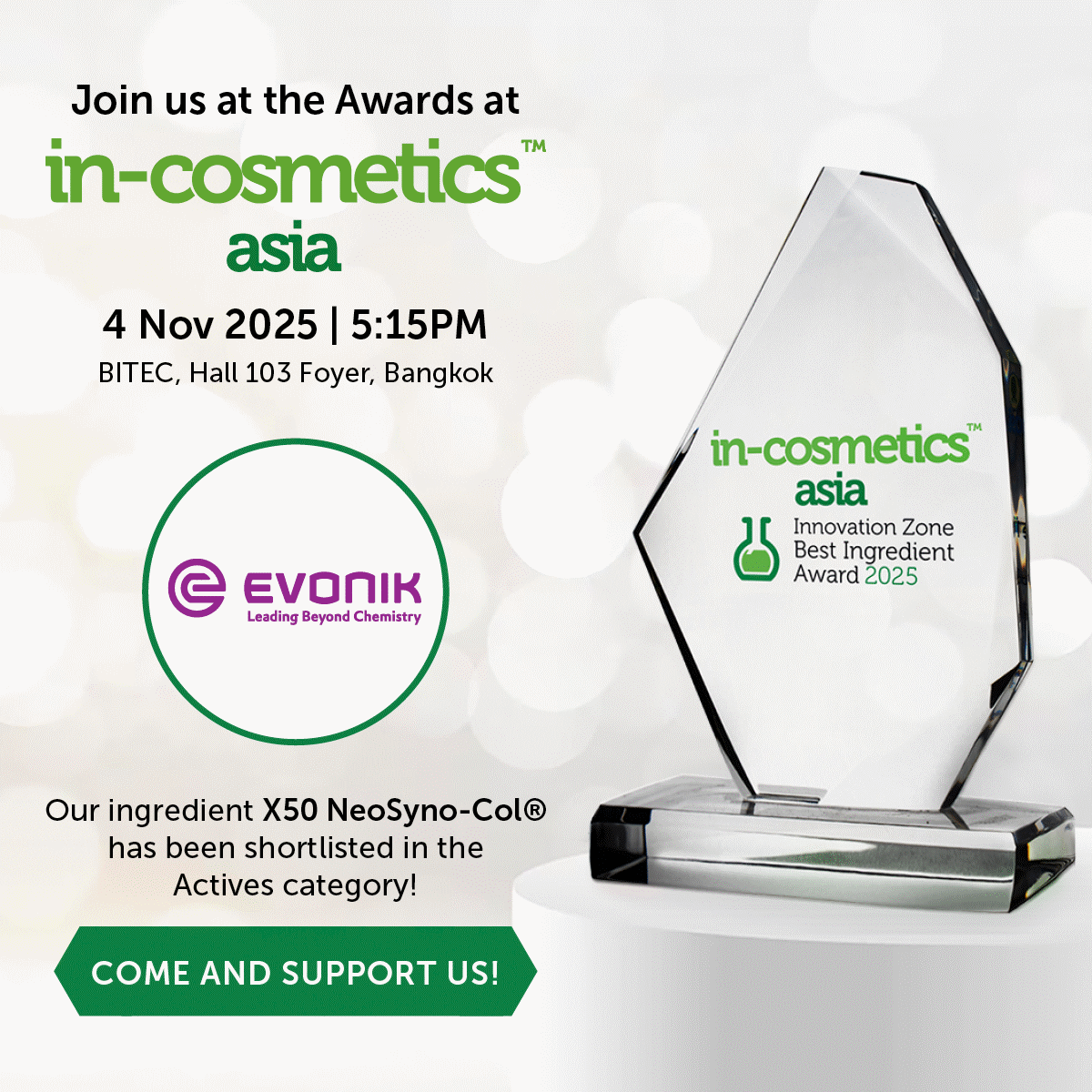 in-cosmetics asia Shortlisted Entry - Banner