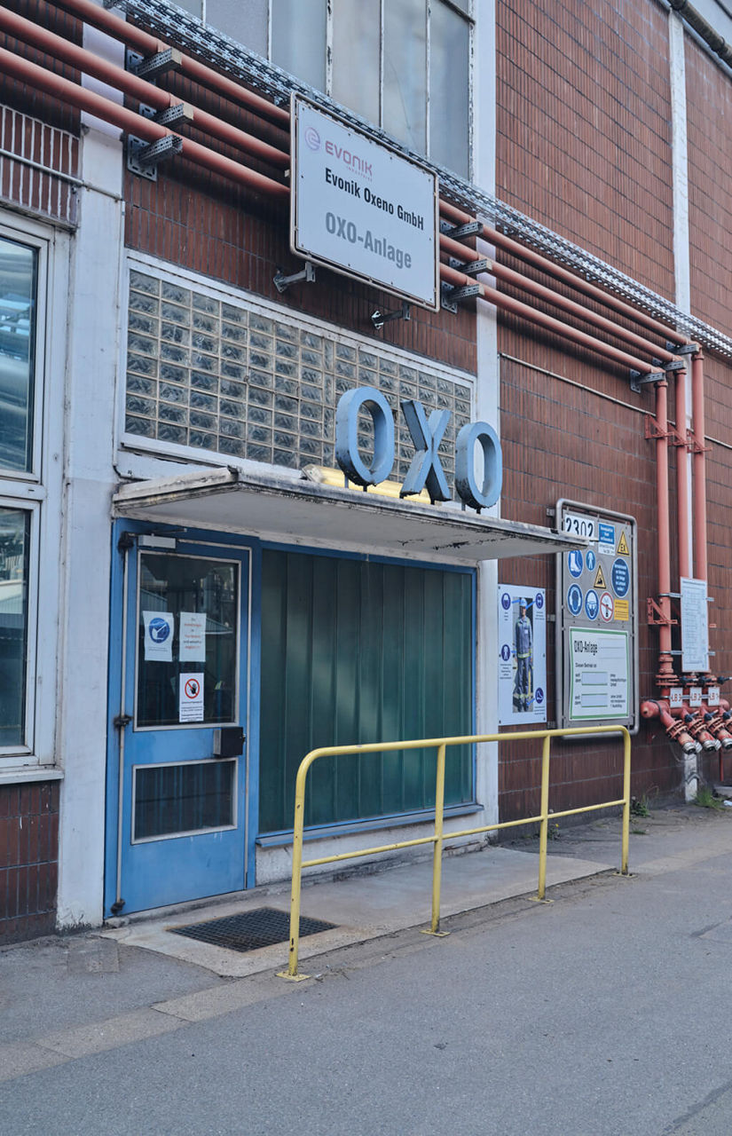 Eingang des OXO-Gebäudes.