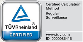 TÜV Rheinland certification seal highlighting Evonik’s commitment to transparency and independent verification of product sustainability and quality.
