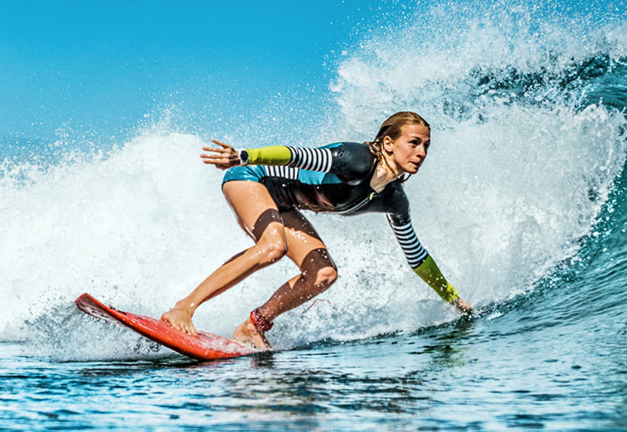 Woman surfing