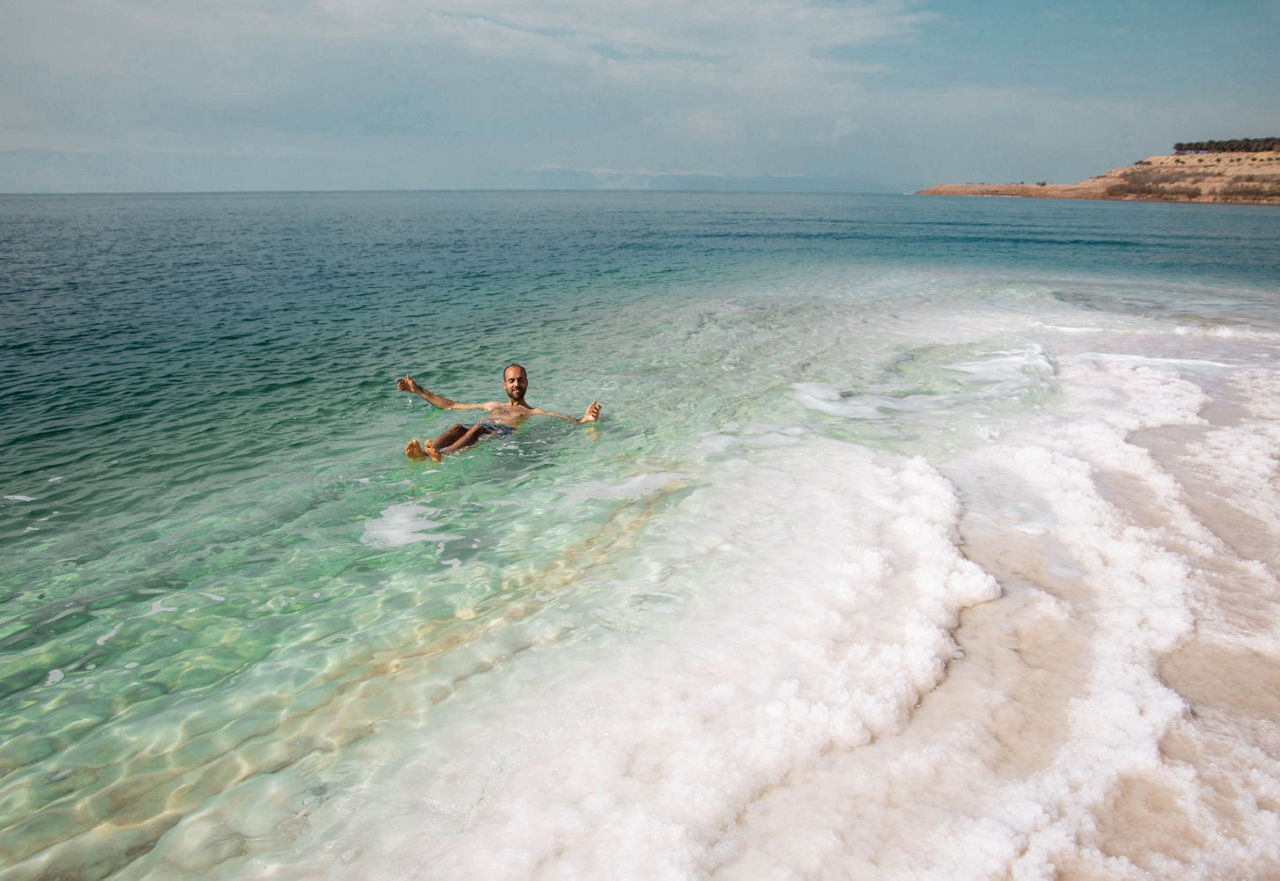 Bathing in the Dead Sea