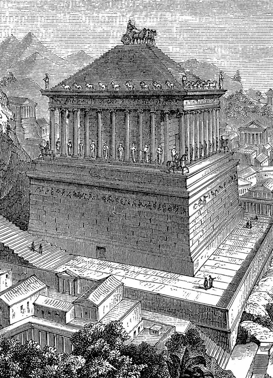 Drawing of Mausoleum of Halicarnassus