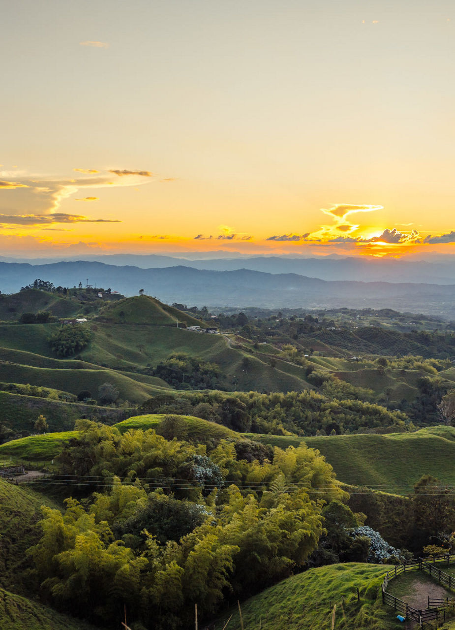 Landscape and sunset