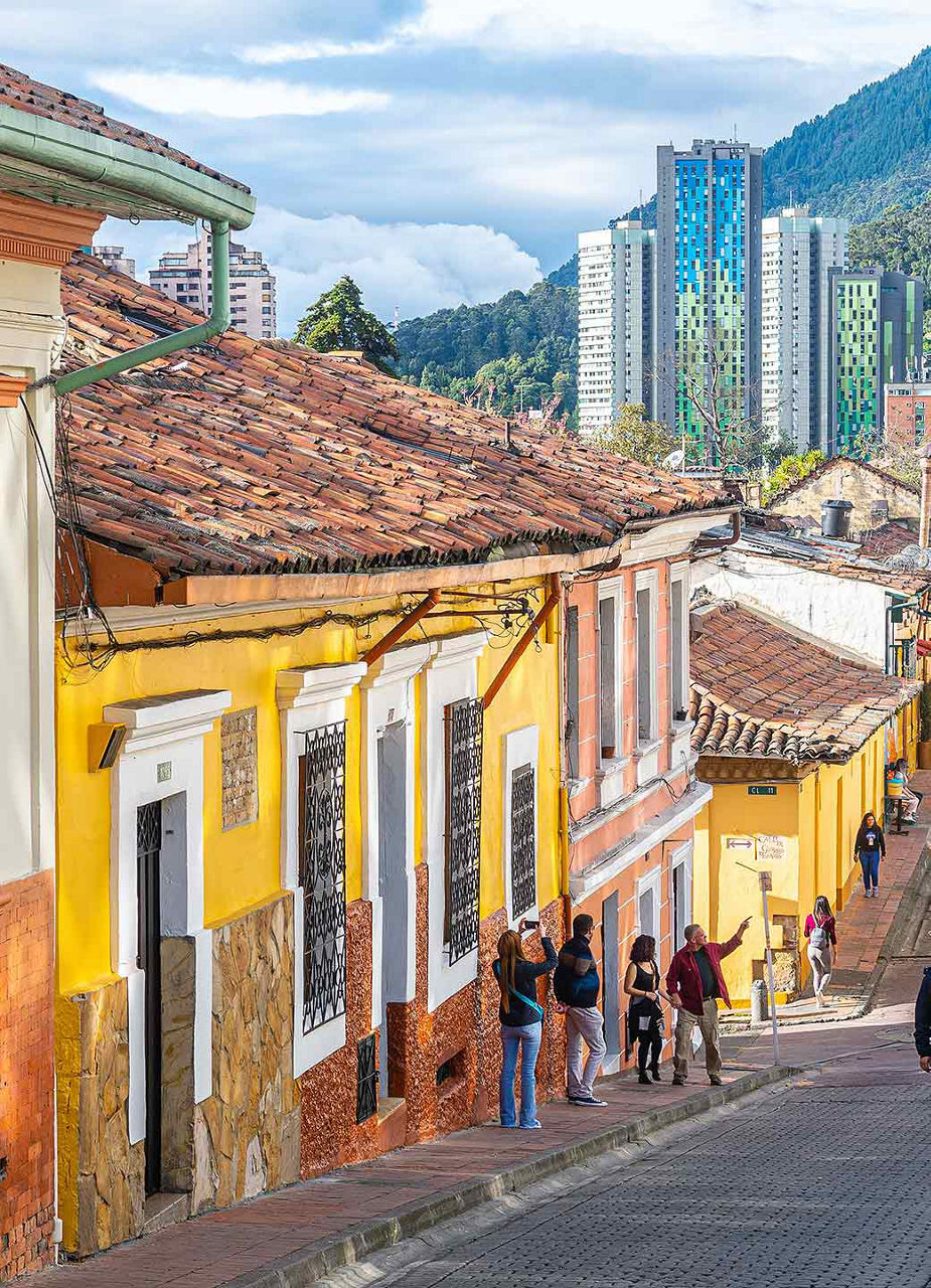 Colourful street of Bogota