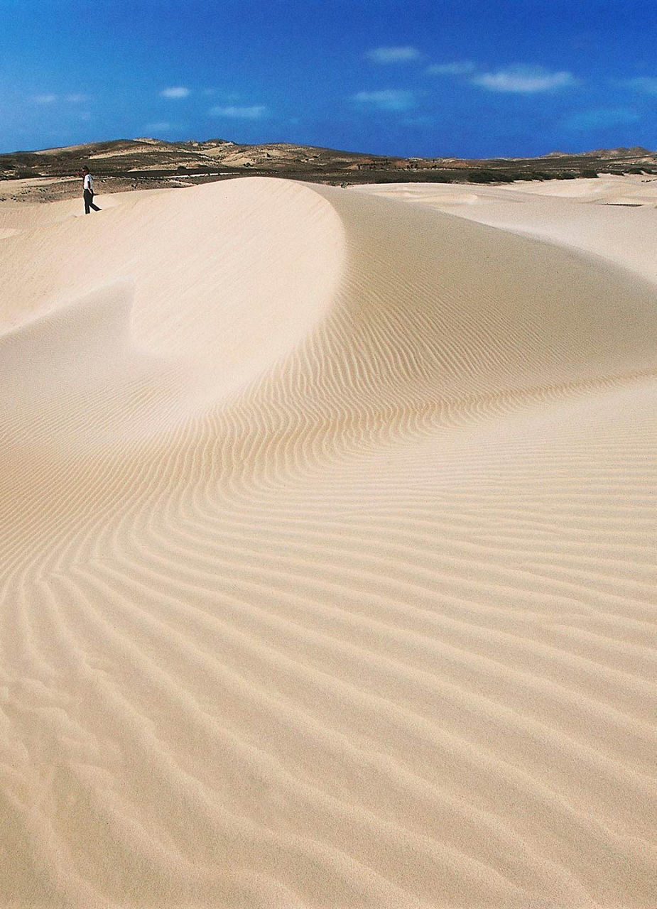 View of desert and dunes