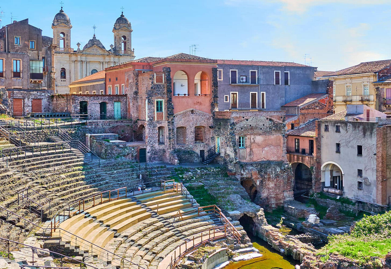 View of the Amphitheater of Catania