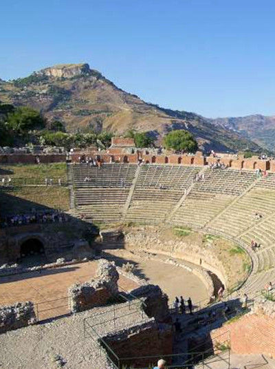 Ancient Theatre of Taormina, already Visited by J.W. Goethe in the 18h Century