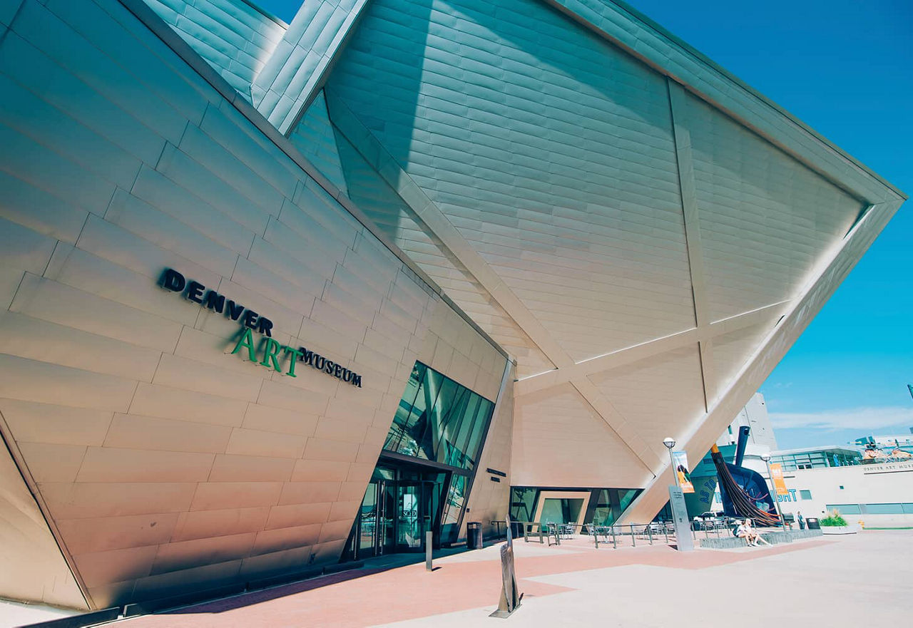 Abstract entrance of the Denver Art Museum building