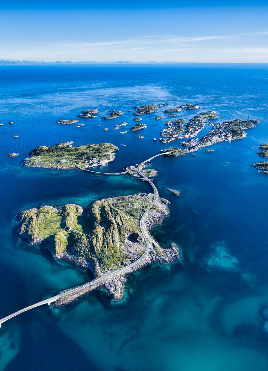 Îles Lofoten vues du ciel