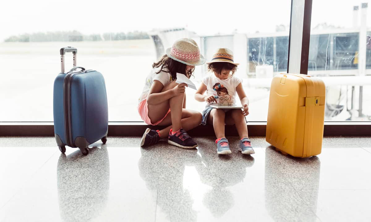 Children at the airport