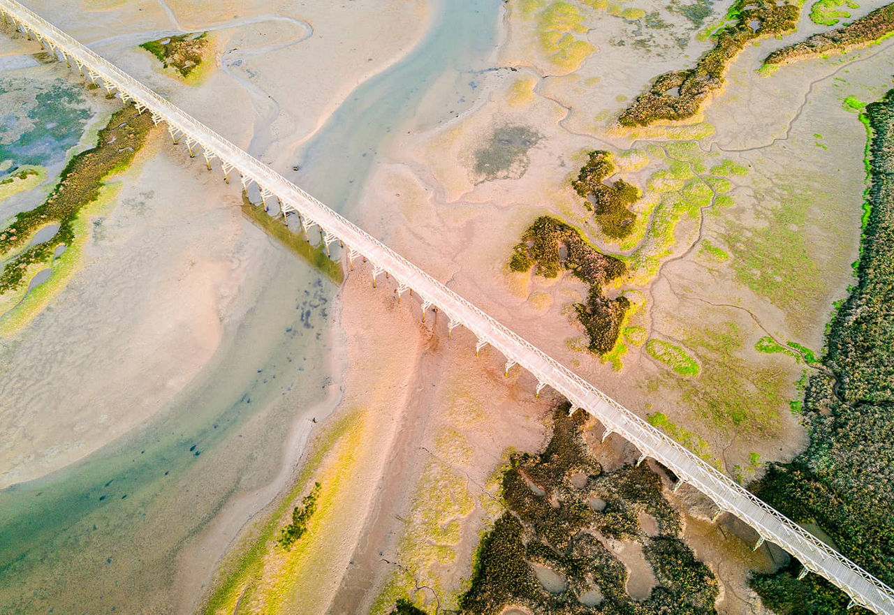 Fussgängerbrücke über die erstaunlich schöne Ria Formosa