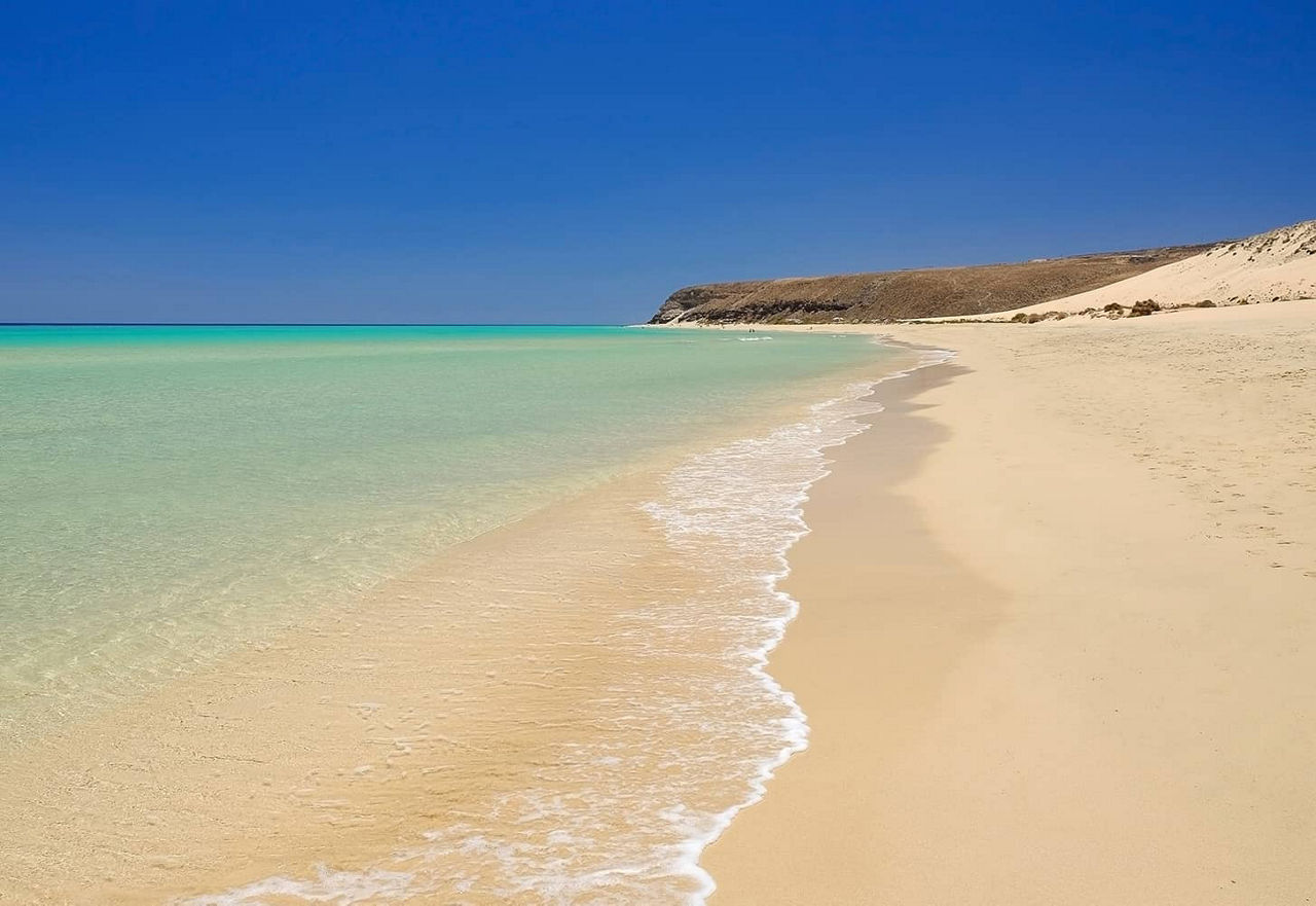 Clean and empty sandy beach