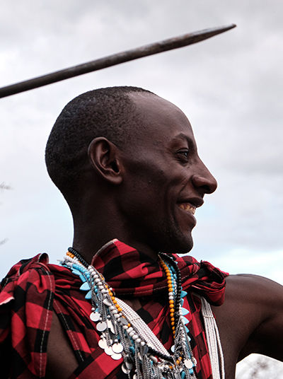 Massai man with his javelin