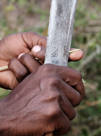 Massai carving a toothpick