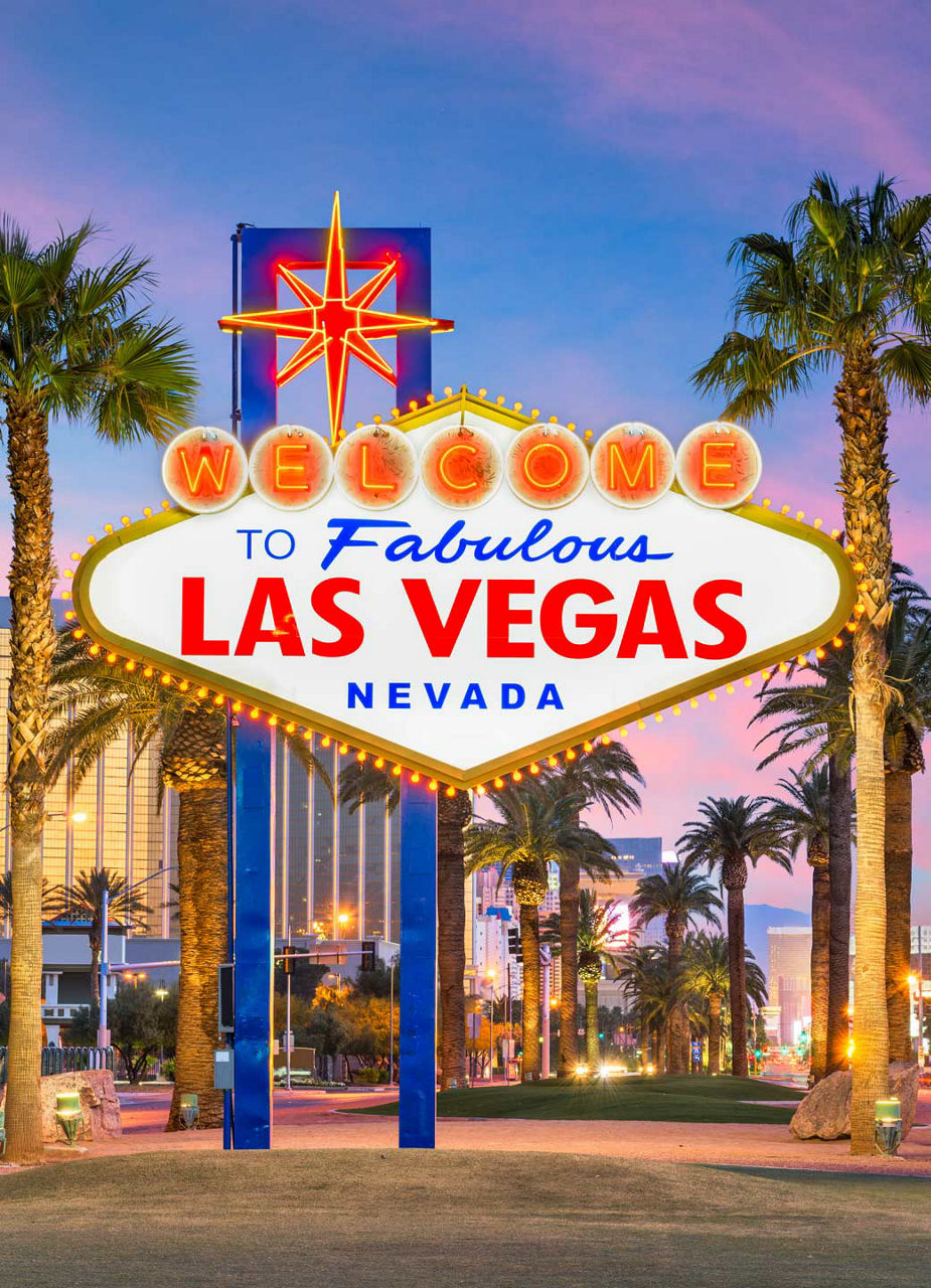 Colorful sign reads ?Welcome to Fabulous Las Vegas, Nevada? at night Stock  Photo - Alamy