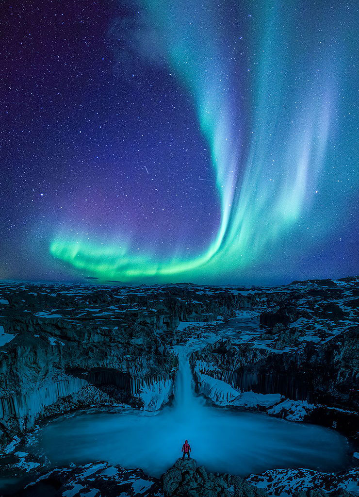 Aldeyjarfoss and Polar Lights