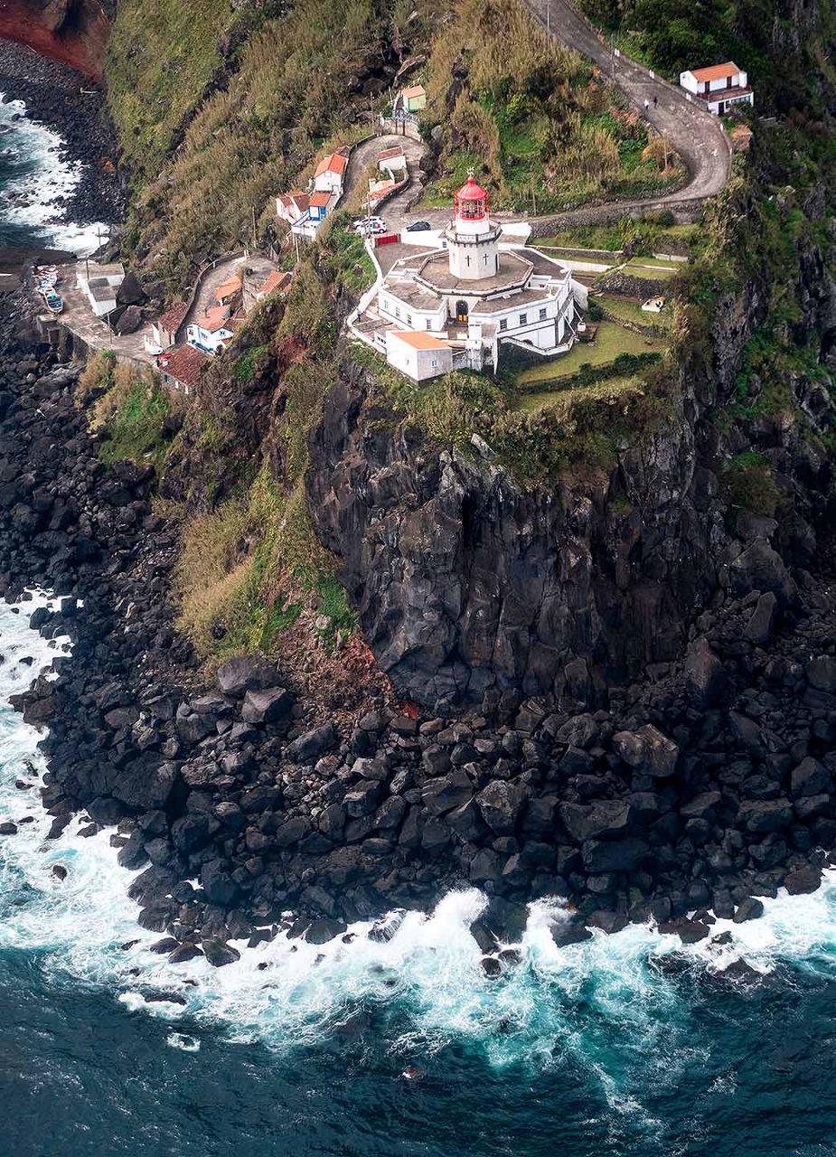 Aerial view of lighthouse