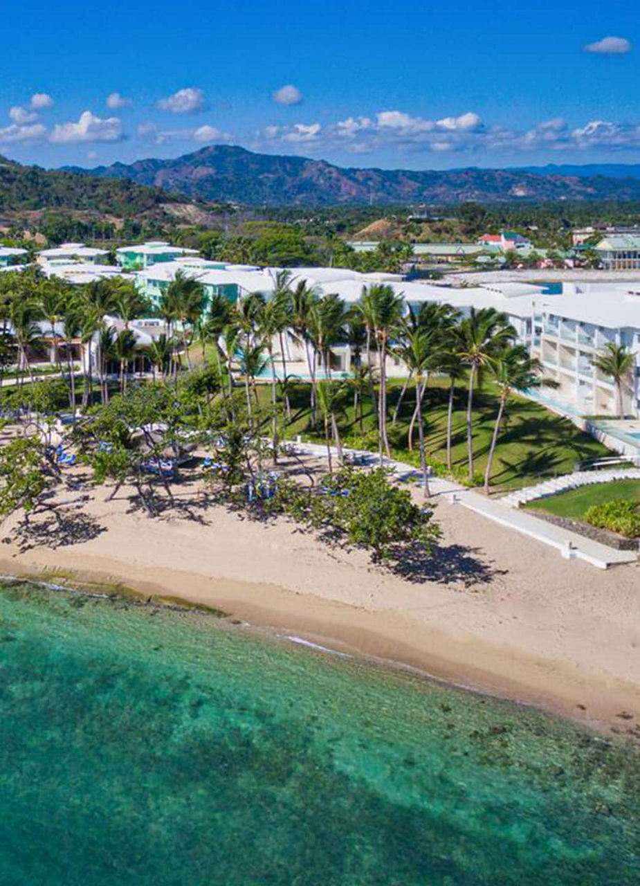 Aerial View of the Hotel and Beach