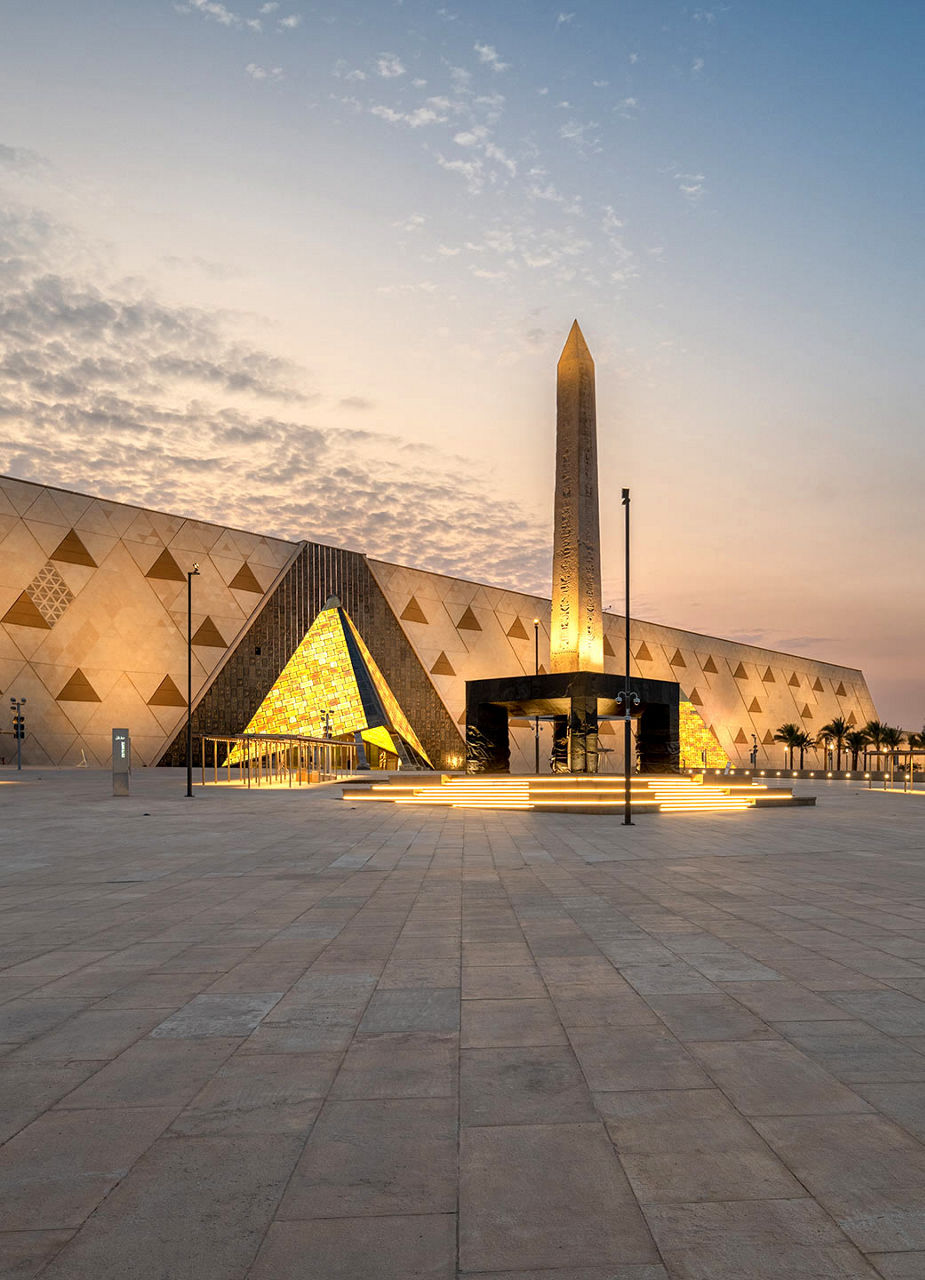 Exterior view of the Grand Egyptian Museum in Cairo