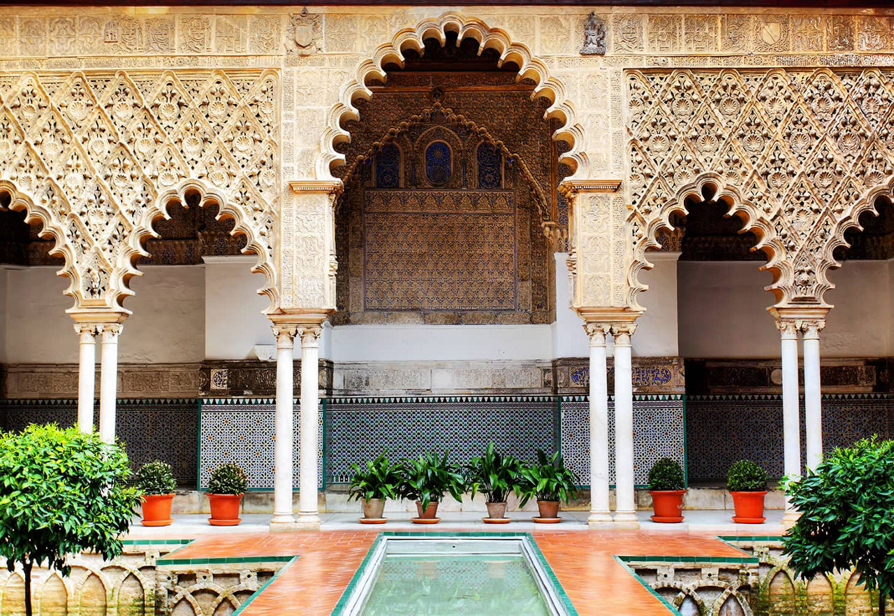 Patio in the Alcazar Palace, Seville