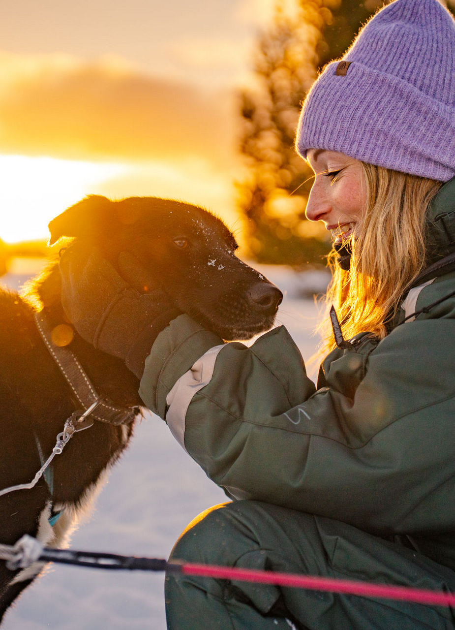 Huskey and woman