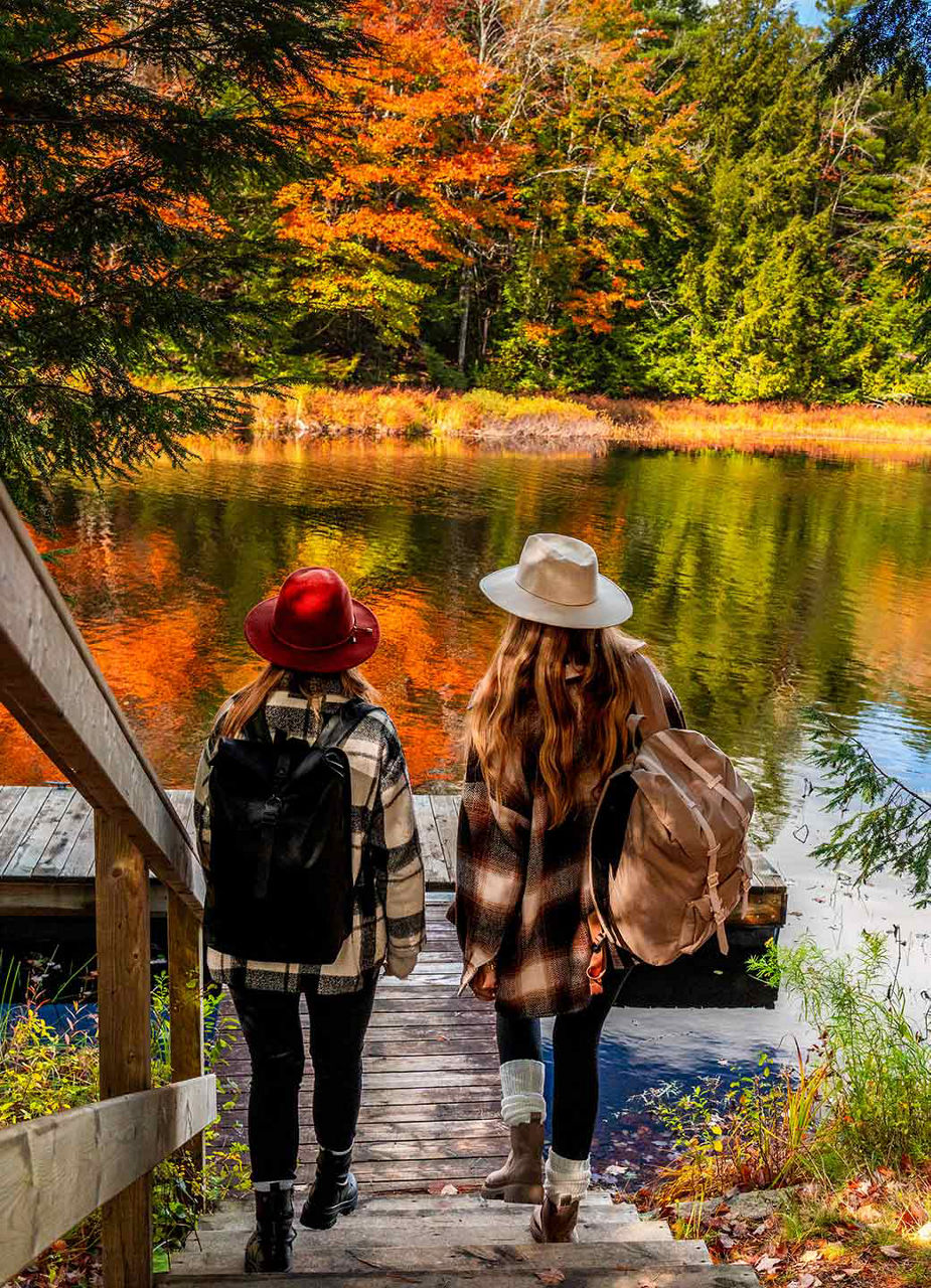 Two women on a jetty