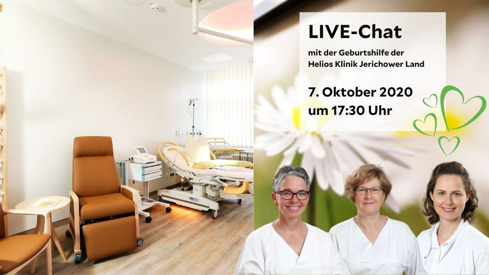Nächster Live-Video-Chat mit der Geburtshilfe der Helios Klinik Jerichower Land 