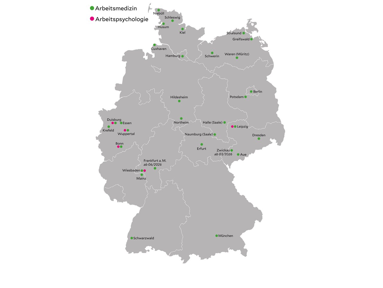 Standortkarte Helios Arbeitsmedizin