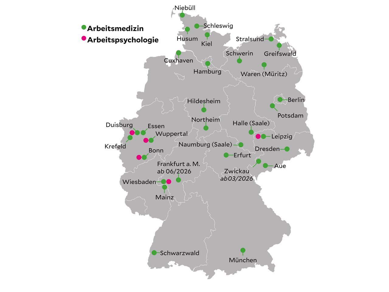 Standortkarte Helios Arbeitsmedizin
