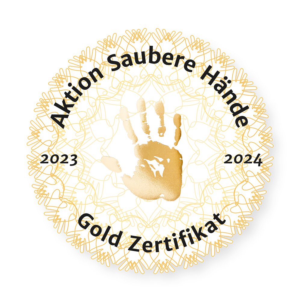 Logo - Aktion Saubere Hände - Gold Zertifikat - 2023 -2024