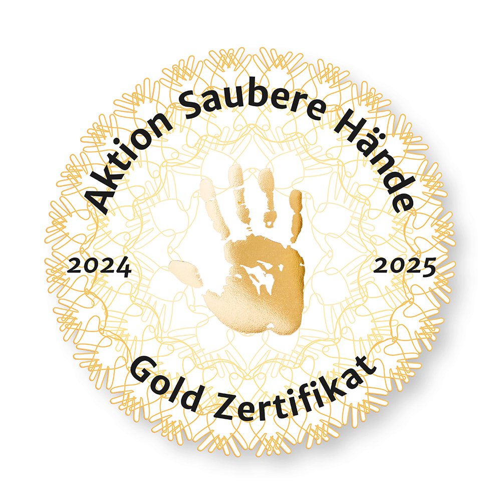 Logo - Aktion Saubere Hände - Gold Zertifikat - 2024 -2025