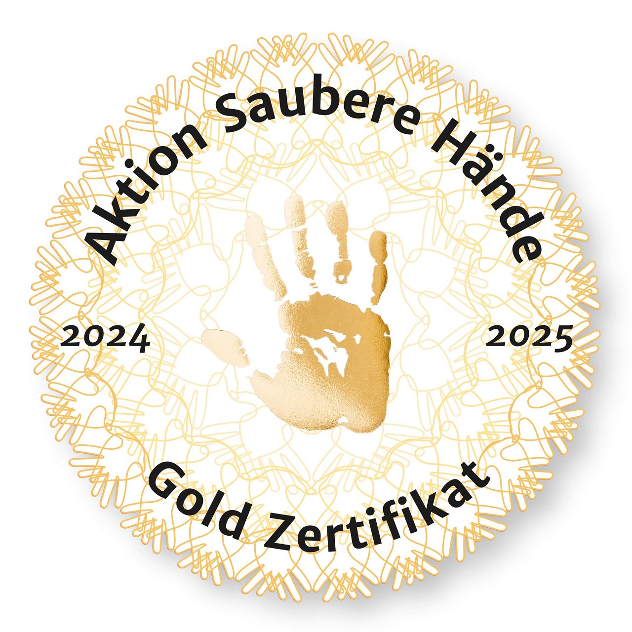 Logo- Aktion Saubere Hände - Gold Zertifikat - 2024 -2025