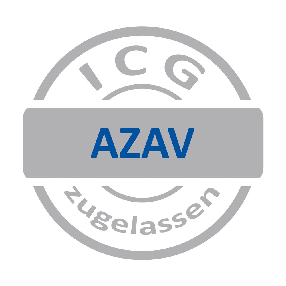 Wir sind durch die fachkundige Stelle ICG Zertifizierung GmbH für alle Wirtschafts- und Bildungsbereiche zugelassen. Der fachkundigen Stelle wurde nachgewiesen, dass den Forderungen der Akkreditierungs- und Zulassungsverordnung Arbeitsförderung (AZAV) nachgekommen wird.
