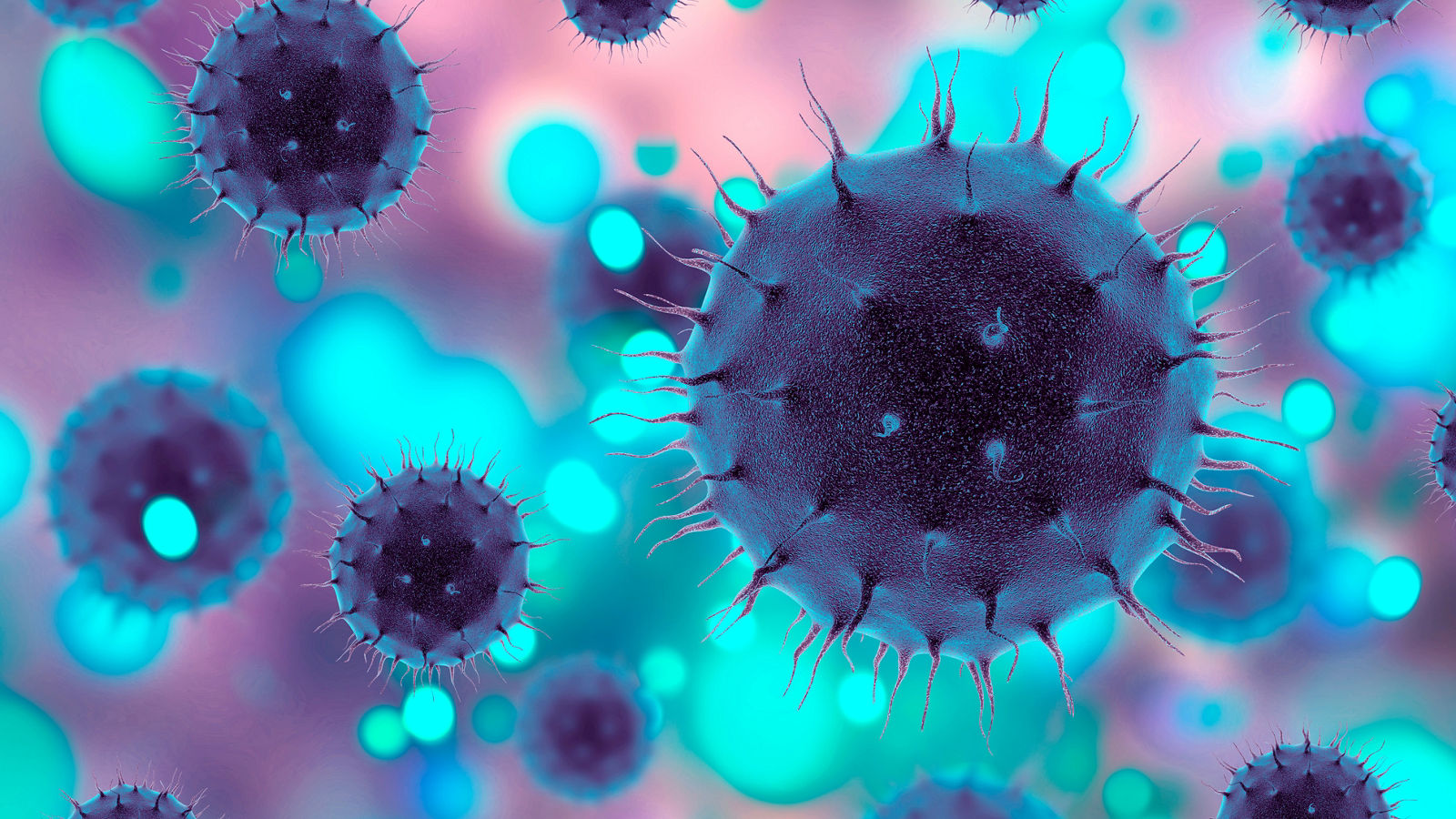 3D medical background with abstract virus cells