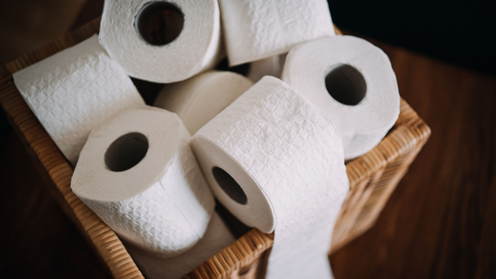 several toilet paper rolls in a box