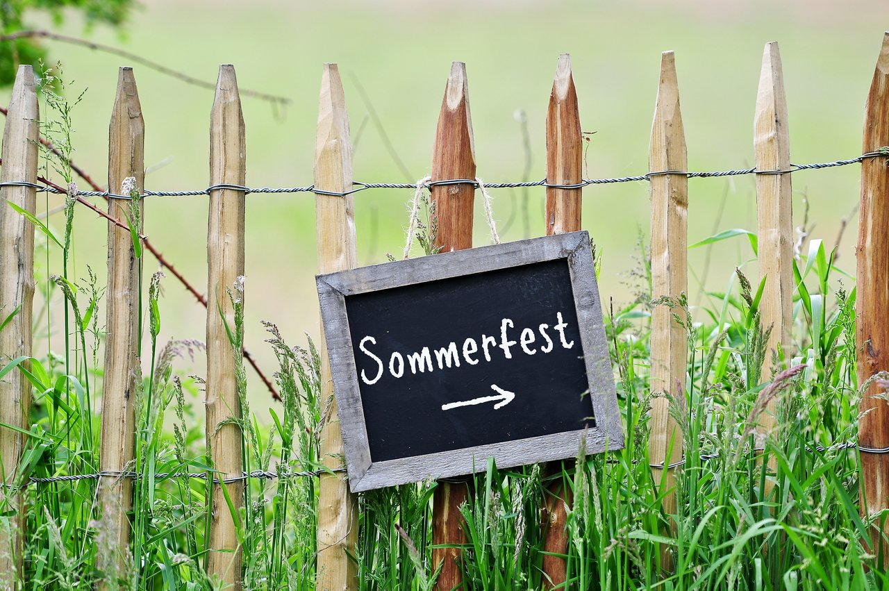 Sommerfest auf Tafel geschrieben