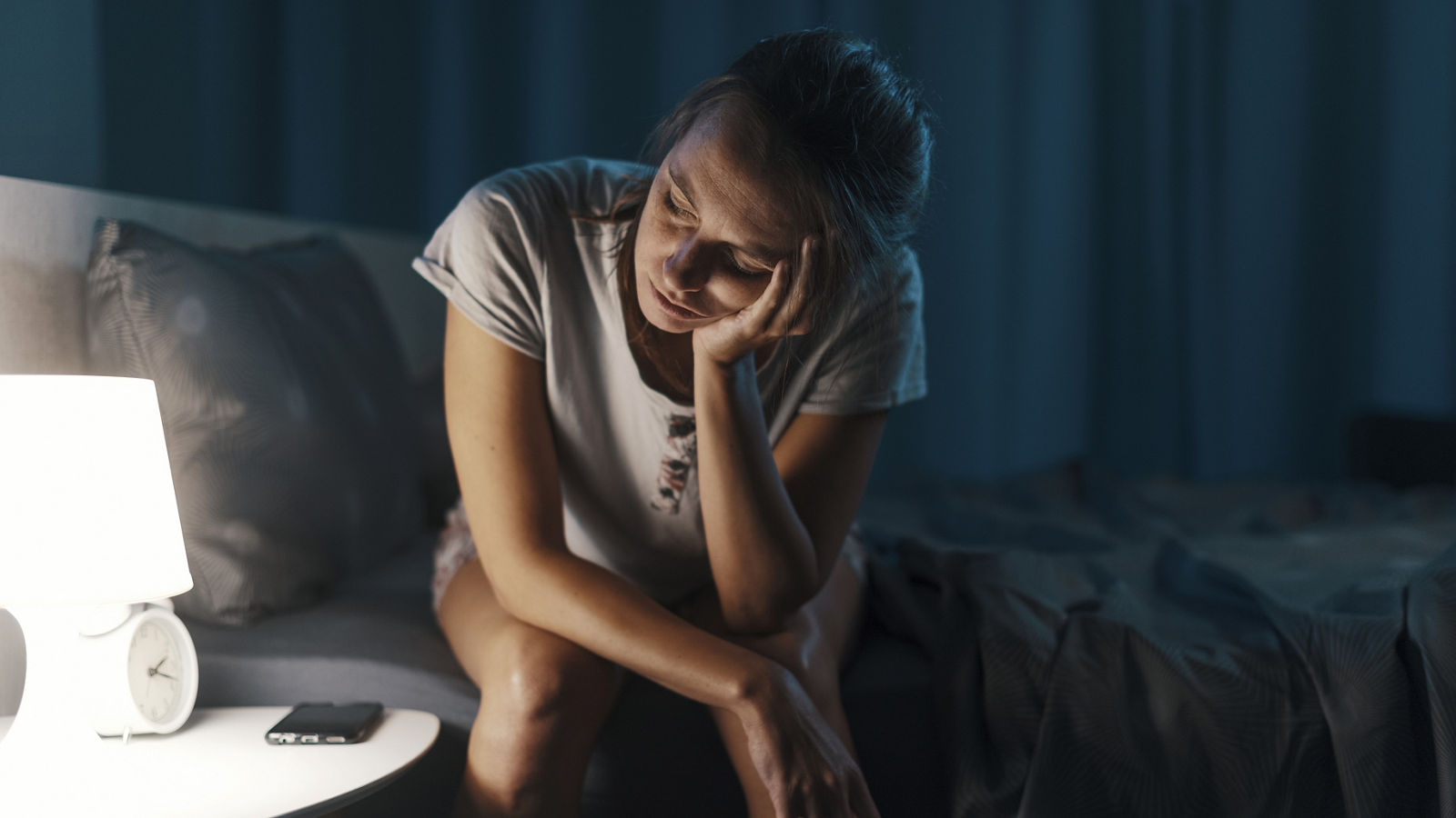 Exhausted woman suffering from insomnia