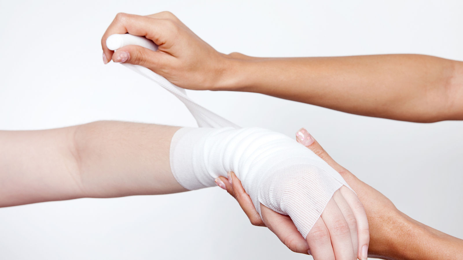 Verband bei Handgelenksbruch