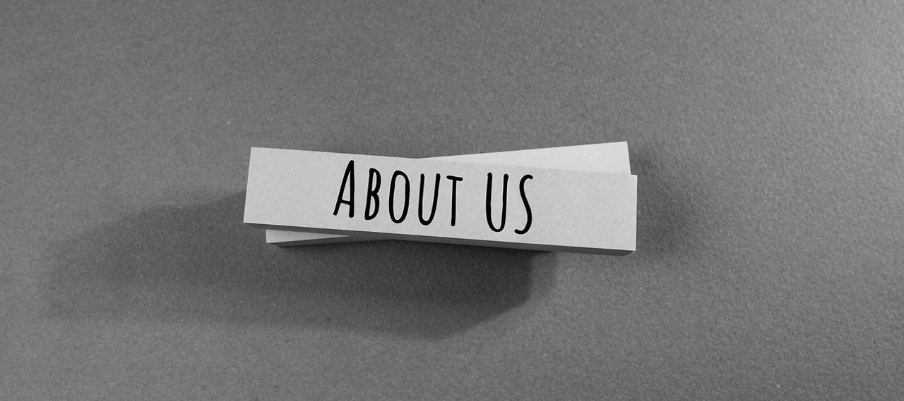 Close up Of Words with About Us , Web Concept idea