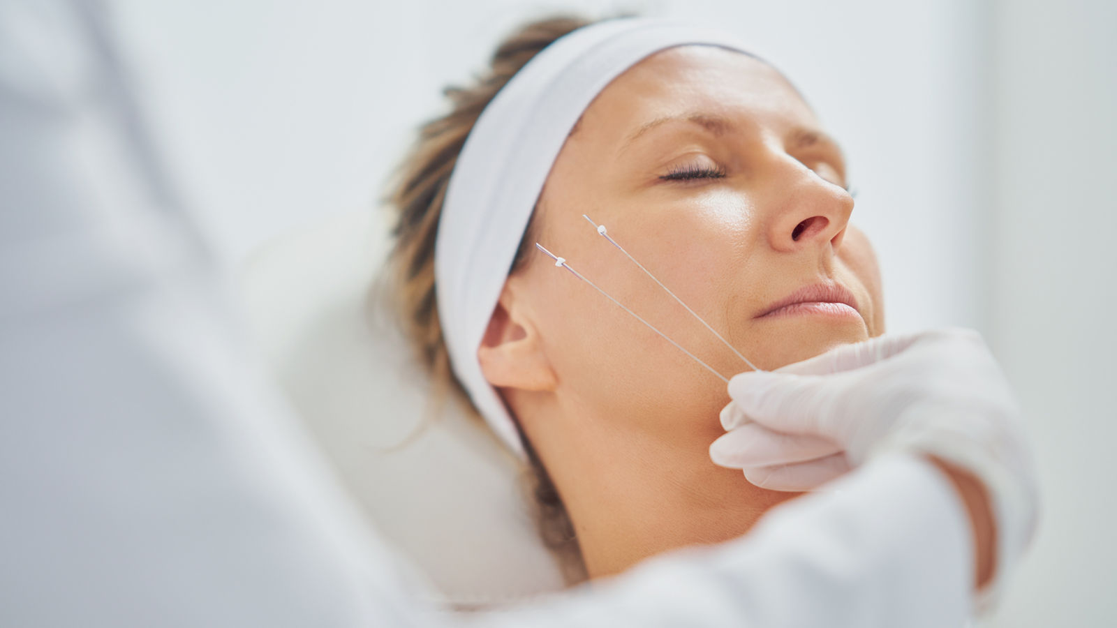 A scene of medical cosmetology treatments botulinum injection.