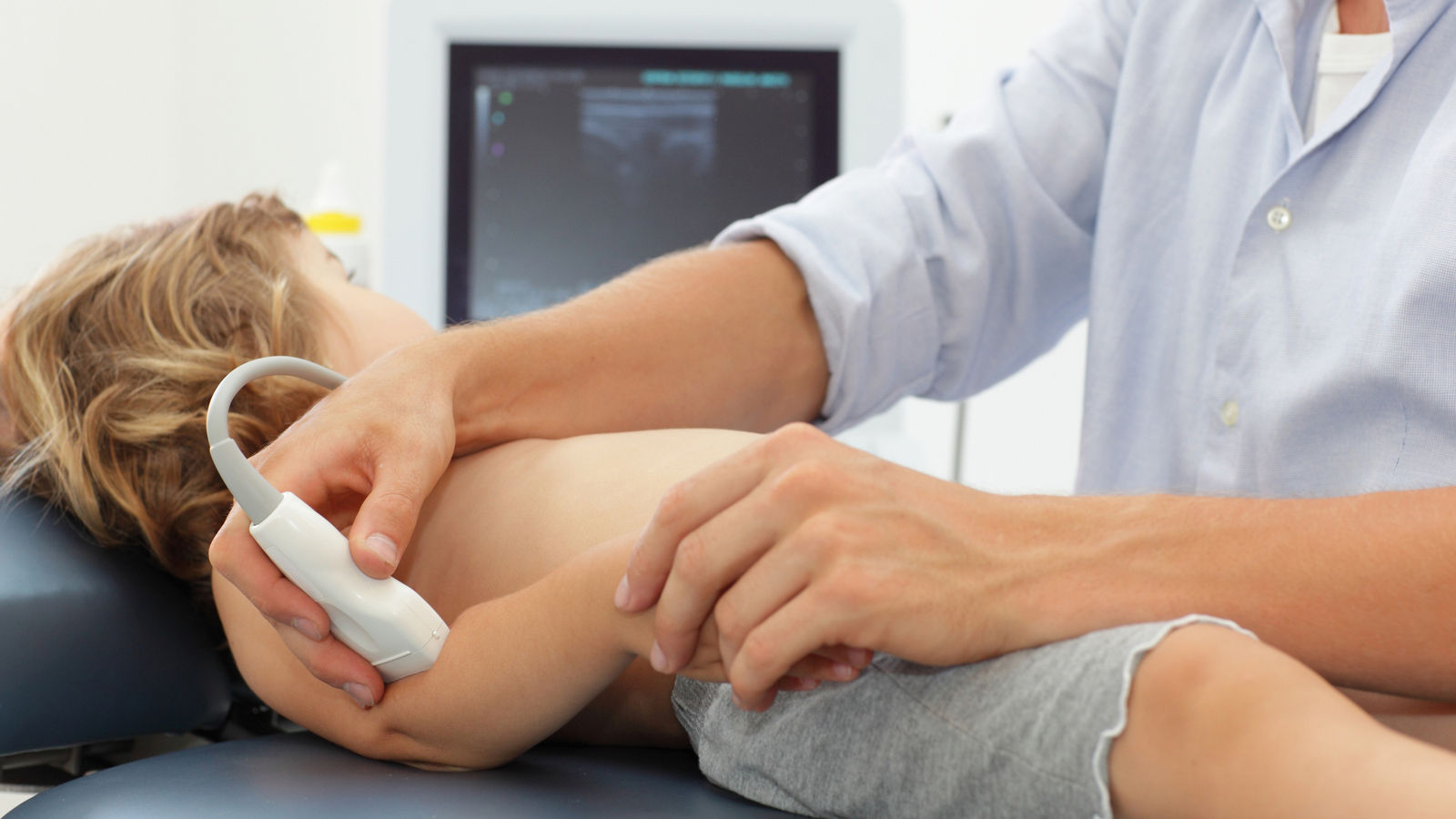 ultrasound of child's elbow joint - diagnosis