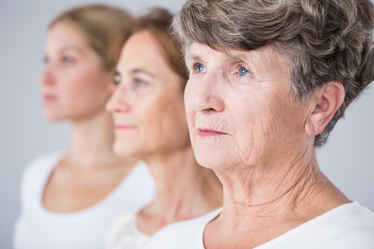 Picture presenting three beauty women - aging process