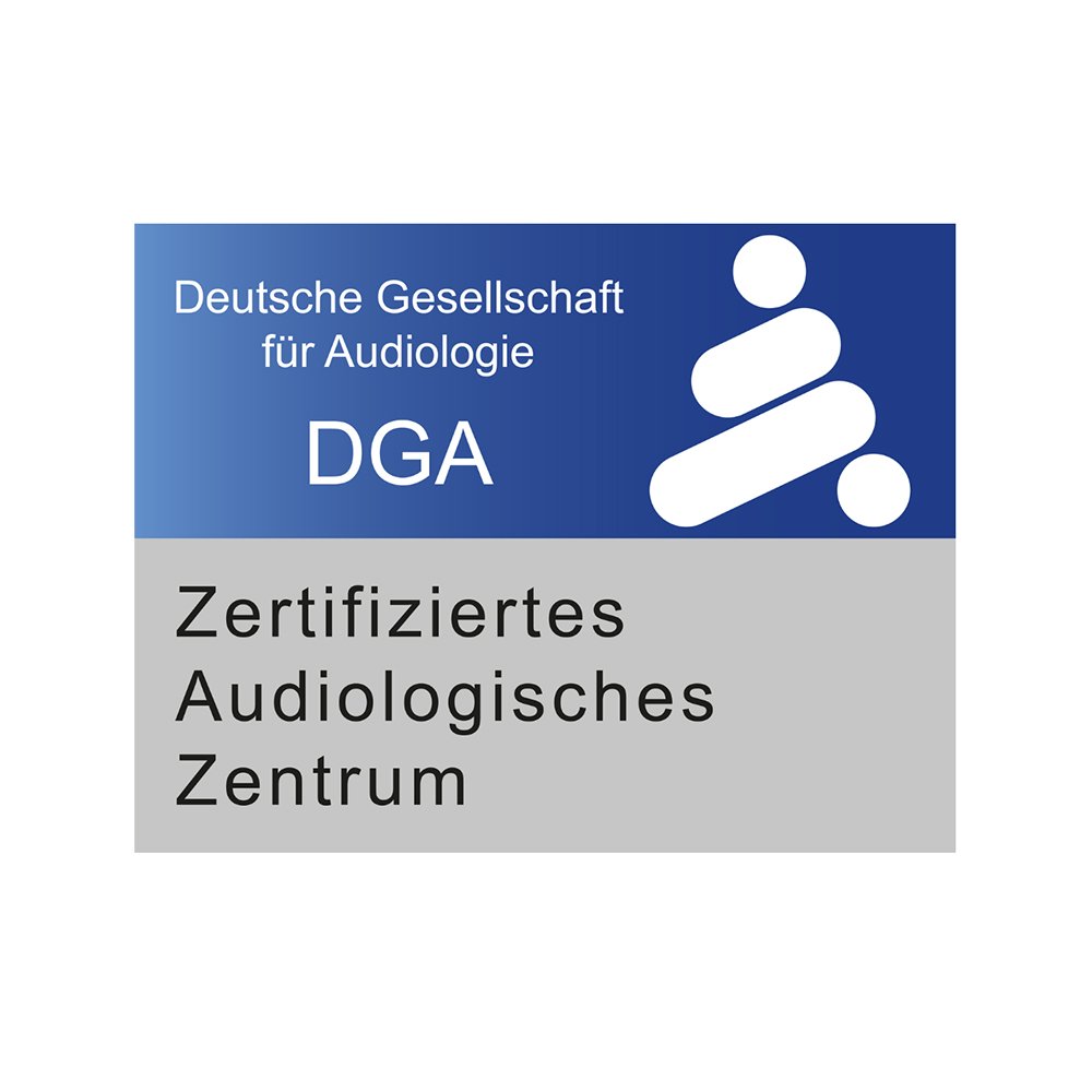 Logo - Deutsche Gesellschaft für Audiologie -Zertifiziertes Audiologisches Zentrum